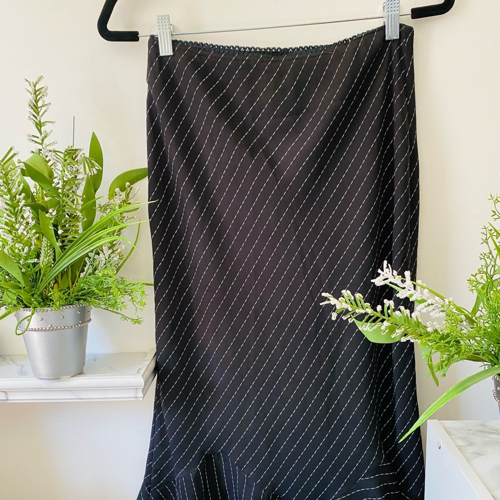 Stripped midi skirt
